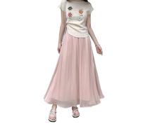 Biilyli Jupe Longue Femme ete Élégant Taille Haute A-Ligne Boheme Plage Mariage Midi Jupe