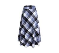 BiilyLi Jupe Longue Femme Hiver Élégant Carreaux Haute Taille Maxi Jupe en Laine A-Line Taille élastique Skirt Gris -M