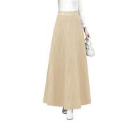 BiilyLi Jupe Longue Femme Hiver Élégant Haute Taille Tricotée Maxi Skirt A-Ligne Taille élastique Plissée Jupe S