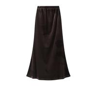 BiilyLi Jupe Longue Femme Hiver Élégant Velours Chaud Haute Taille Maxi Jupe Mode A-Line Midi Jupe Plissée Brown M