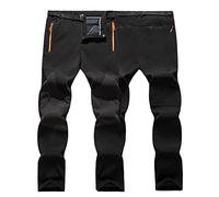 BIISDOST Pantalon softshell imperméable et coupe-vent pour homme - Pantalon de randonnée léger et respirant - Pantalon d'hiver - Pantalon de camping en polaire - Pantalon long ample et chaud -