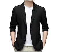 BIISDOST Vestes de costume pour homme - Noir - Décontracté - Vintage - Mariage - Blazer de mariée - Smoking - Coupe classique - Deux boutons - Manteau de sport tendance - Veste blazer, Noir , 3XL