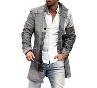 BIISDOST Vestes en jean homme grande taille hiver manteau col manches longues veste rembourrée vintage épaisse manteau peau de mouton manteau court homme transition, gris foncé, L
