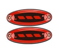 BIISVM Feu Arrière Séquentiel Lot De 2/4/10 Feux De Position Latéraux Ovales À LED, Clignotants, Feux Arrière, Feux Stop, 12V, 24V, Pour Voiture, Camion, Remorque, Bus, Tracteur