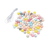 Biitfuu Boucles d'oreilles en Perles de Silicone Vibrantes et Brillantes, Paquet D'accessoires de 100 Pièces, Anti-chaîne, 15Mm, Couleur Bonbon, Rondes, Grands Assortiments de Perles en