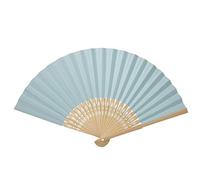 Biitfuu Diverses couleurs se pliant éventail de nervures de bambou de papier de poche de fan de peinture pour la décoration de noce(Bleu clair)