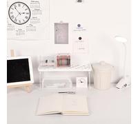 Biitfuu Étagère D'affichage de Bureau Strong PP Conception de Pliage en Métal Easy Style pour Le Bureau à Domicile Dormitorium Warehouse (Blanc Petit)