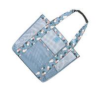 Biitfuu Sac de Plage Grande capacité Imperméable de Loisirs - Sac à Main à Maille pour Les Femmes Shopping Oxford Tissu Shopping (Fleurs Bleues)