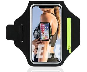 BIIULHCI Brassard de sport pour téléphone portable Oppo A15 à A91 avec fermeture éclair, universel, imperméable, réglable, noir