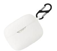 BIIULHCI Étui de protection en silicone pour JBL Tune Flex, étui de protection résistant aux chocs et coque de protection de la peau avec mousqueton pour JBL Tune Flex, blanc