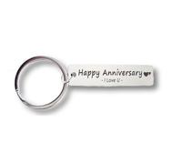 BIIVSOV Porte-clés « Happy Anniversary » avec boîte, cadeau pour petit ami, petite amie, épouse, mari (#Happy Anniversary)