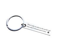 BIIVSOV Porte-clés pour petite amie, relation longue distance, cadeau de Saint-Valentin pour homme et femme - There's only one place..., Argenté, Small