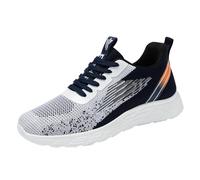 biJerou Chaussures de sport tendance pour homme - Semelle plate - Légères et respirantes - Confortables - Couleur unie - Simples - Caractéristiques : chaussures pour homme - 39, bleu, 43 EU