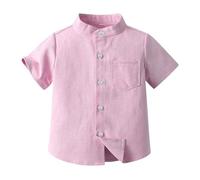 biJerou Chemise unie à manches courtes pour bébé garçon - Multicolore en option, rouge, 12-18 mois
