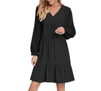 biJerou Robe de soirée courte et élégante pour femme - Robe de soirée longue noire à manches longues - Élégante robe bleue à manches longues - Grandes tailles - Robe de soirée sexy - Robe portefeuille