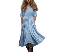biJerou Robe de soirée élégante pour femme - Bleu - Robe de soirée courte noire - Robe de fête pour femme - Robe longue en tricot - Robe d'hiver - XXL - Robe de bal courte en velours rouge, bleu clair