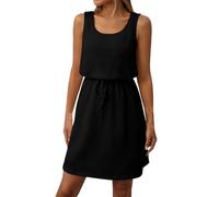 biJerou Robe de soirée pour femme - Sans manches - Robe spaghetti - Robe de cocktail serrée - Sans manches - Noir - Robe de soirée longue - Paillettes blanches - Mini robe élégante à paillettes - Robe