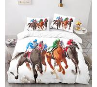 BIJOOT 140 X 200 Cm Housse De Couette Une Place Dessin De Cheval Parure De Lit 140X200 Enfant Fille Impression 3D Parure Lit 1 Personne Microfibre Douce avec 2 Taies d'oreiller 65X65Cm
