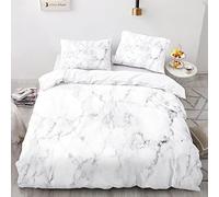 BIJOOT Impression 3D Parure De Lit 2 Personnes 220 X 240 Cm Parure Lit 220X240 Microfibre Douce Marbre Housse Couette Ado Fille avec 2 Taies d'oreiller 65X65Cm