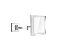 BIJOOT Miroir De Maquillage LED Carré Montage Mural Salle De Bain Miroir De Beauté Pliant Miroir Grossissant Double Face (Installation Dissimulée),Chrome,5X