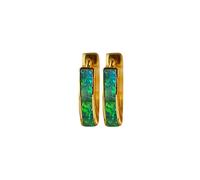 Bijou bohème avec motif coquillage de feu Dainty Blue Green White Shinning Gemstone Boucle d'oreille Cadeau pour Chapeau de Citrouille (C, One Size)