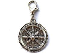 Bijou bouddhiste en forme de roue du Dharma - Bijoux mandala bouddhiste - Géométrie sacrée - Bijoux de méditation - Cadeau idéal pour un ami - Pendentif avec fermoir mousqueton - Pour photo