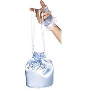 Bijou Boutique - Sac à main bleu et vert avec rosaces