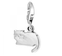 Bijou charm - SC Crystal - Charm chat - Plaquage haute tenue - Fermoir à mousqueton - Argent
