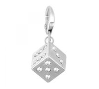Bijou charm - So Charm - Dé orné de cristaux SWAROVSKI - Plaqué or - Mixte - Argenté
