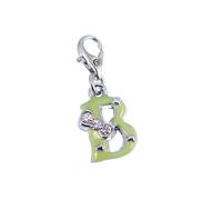 Bijou charm - So Charm - Lettre B - Vert - Plaqué or - Cristaux de Bohème
