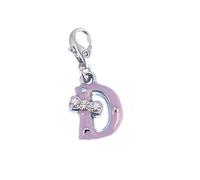 Bijou charm - So Charm - Lettre D - Violet - Plaqué or - Cristaux de Bohème