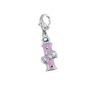 Bijou charm - So Charm - Lettre I - Violet - Cristaux de Bohème - Plaqué or