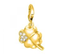 Bijou charm - So Charm - Trèfle - Cristaux SWAROVSKI® - Plaqué or - 23x18 mm
