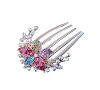 Bijou Cheveux 2 pinces à cheveux vintage fleurs en cristal | Peignes à cheveux en perles et strass, épingles à cheveux brillantes for femmes, accessoires for cheveux(Color6)