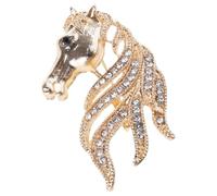 Bijou contemporain en forme de tête de cheval - Design vintage inspiré du zodiaque - Alliage léger - Accessoire tendance - Broche de cheval chinois, One Size, Comme décrit, Comme décrit