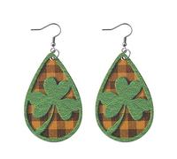 bijou corporel doux cadeaux tendance de plaid de buffle pour les bijoux irlandais partie festival d'oreilles femme (Green, One Size)