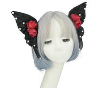 Bijou de cheveux gothique papillon avec perles de cristal pour jeux de rôle et séances photo, accessoire de costume Renaissance