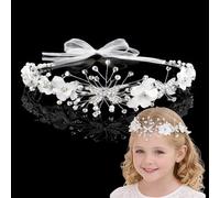 Bijou de cheveux pour communion, communion, première communion, couronne de fleurs, perles, pour communion, baptême, confirmation, mariage