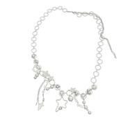 Bijou de corps contemporain avec chaîne de ceinture en forme d'étoile - Bijou de corps - Finition métallique - Franges - Bijou de taille pour les fêtes