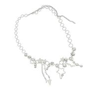 Bijou de corps contemporain avec chaîne de ceinture en forme d'étoile - Bijou de corps - Finition métallique - Franges - Accessoire de ceinture à cinq points