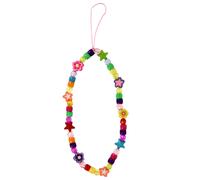 Bijou de Téléphone 25 cm Perles Fleurs et Étoiles Pratique Multicolore