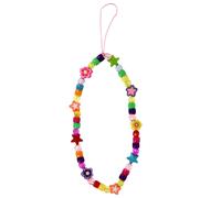 Bijou De Téléphone 25 Cm Perles Fleurs Et Étoiles Pratique Multicolore