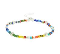 Bijou de Téléphone Bracelet à Perles multicolores Cœurs Blancs Collection Summer