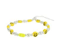 Bijou de Téléphone Bracelet à Perles, étoile et Smiley jaunes Collection Smile