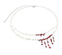 Bijou de vampire avec perles d'imitation et glands qui coulent le sang - Chaîne de taille gothique pour accessoire d'Halloween - Chaîne de poitrine, taille unique, Comme décrit, Comme décrit.