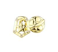 Bijou Dentaire Double Dents Forme Ballon de Football, Plaqué Or et Argent 18K Style Hip-Hop Unisexe Idéal pour Les Fêtes et Occasions Festives(Gold)