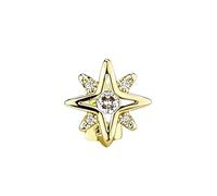 Bijou Dentaire Étoile Unique en Forme de Cz, Plaqué Or et Argent 18K avec Strass Micro-Sertis Style Hip-Hop Unisexe Parfait pour Les Fêtes et Les Occasions(Gold)
