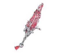 Bijou d'oreille à plumes vintage gothique en alliage sans percé foncé unisexe accessoire de mode pour tous les jours élégant bijoux d'oreille en plumes, Left ear, Comme décrit, Comme décrit.