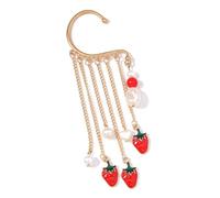 Bijou d'oreille pour femme avec perles et fraises - Bijou unique pour concerts et événements spéciaux