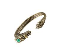 Bijou dragon mythique manchette en laiton gravé pierres précieuses détails traditionnels asiatiques cadeaux vintage style chinois manchette, taille unique, Comme décrit